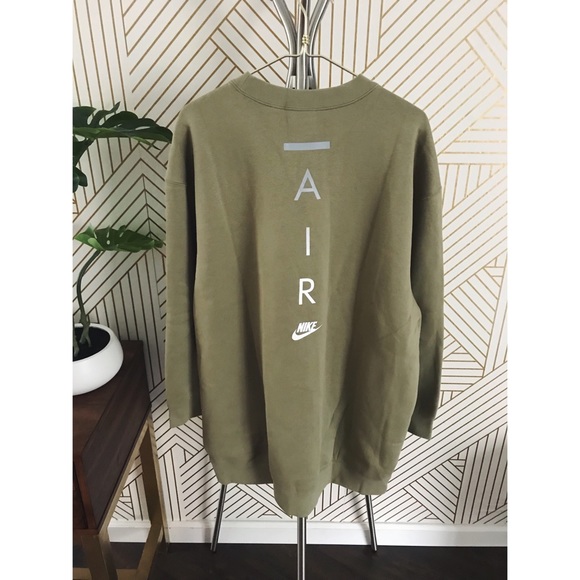 Nike Air Green Longline Pullover Sweatshirt - Picture 2 of 3